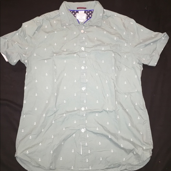 On The Road Other - Green Anchor Button-up
